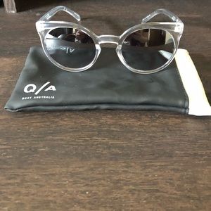 QUAY KOSHA CLEAR SUNGLASSES, MIRROR LENSES